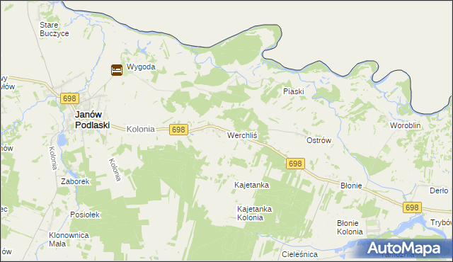 mapa Werchliś, Werchliś na mapie Targeo