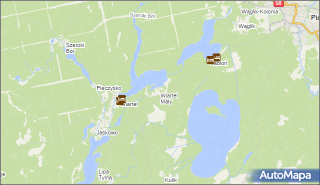 mapa Wiartel Mały, Wiartel Mały na mapie Targeo