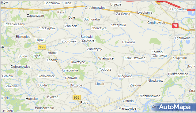 mapa Wiatowice, Wiatowice na mapie Targeo
