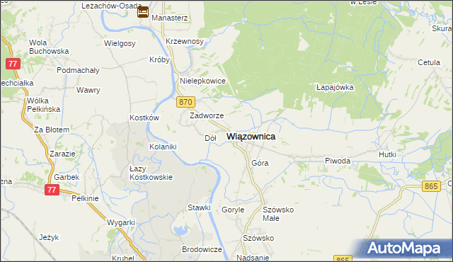 mapa Wiązownica powiat jarosławski, Wiązownica powiat jarosławski na mapie Targeo