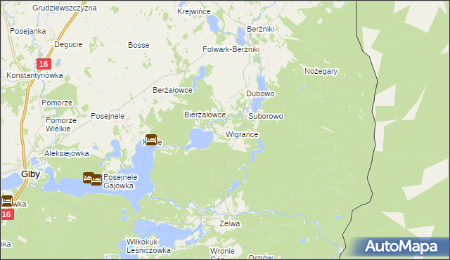 mapa Wigrańce, Wigrańce na mapie Targeo