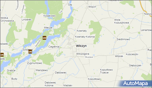 mapa Wilczyn powiat koniński, Wilczyn powiat koniński na mapie Targeo