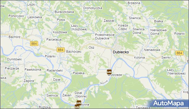 mapa Winne-Podbukowina, Winne-Podbukowina na mapie Targeo