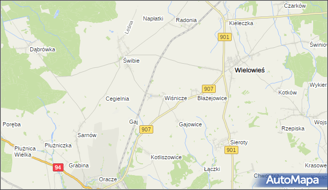 mapa Wiśnicze, Wiśnicze na mapie Targeo