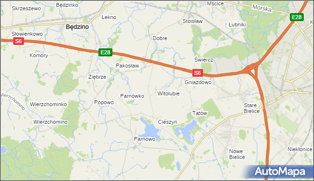 mapa Witolubie, Witolubie na mapie Targeo