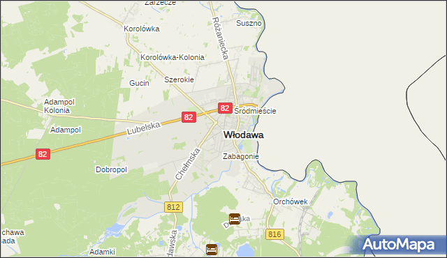 mapa Włodawa, Włodawa na mapie Targeo