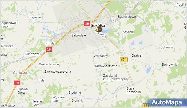 mapa Wojnachy, Wojnachy na mapie Targeo