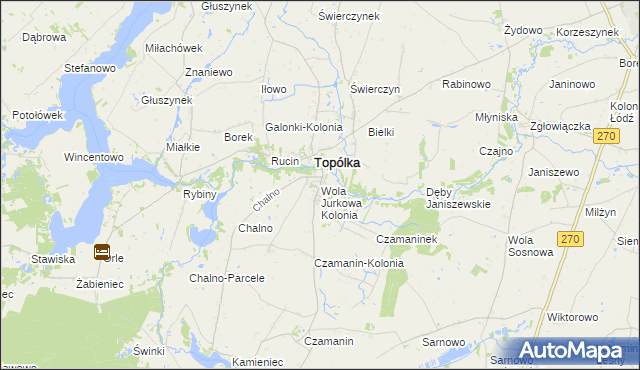 mapa Wola Jurkowa Kolonia, Wola Jurkowa Kolonia na mapie Targeo