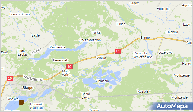 mapa Wólka gmina Skępe, Wólka gmina Skępe na mapie Targeo