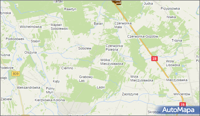 mapa Wólka Mieczysławska, Wólka Mieczysławska na mapie Targeo