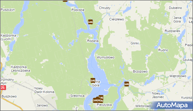 mapa Wymysłowo gmina Koronowo, Wymysłowo gmina Koronowo na mapie Targeo