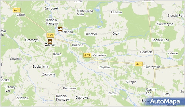 mapa Zabiełłów, Zabiełłów na mapie Targeo