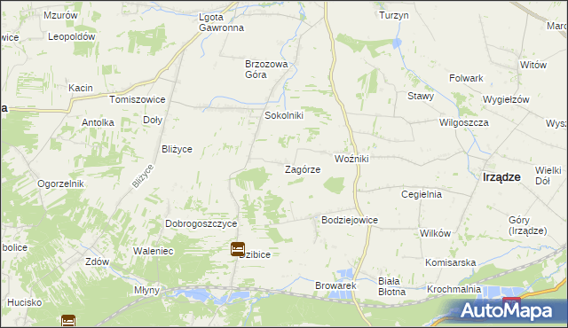 mapa Zagórze gmina Niegowa, Zagórze gmina Niegowa na mapie Targeo