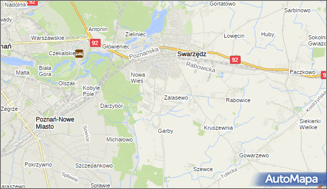 mapa Zalasewo, Zalasewo na mapie Targeo