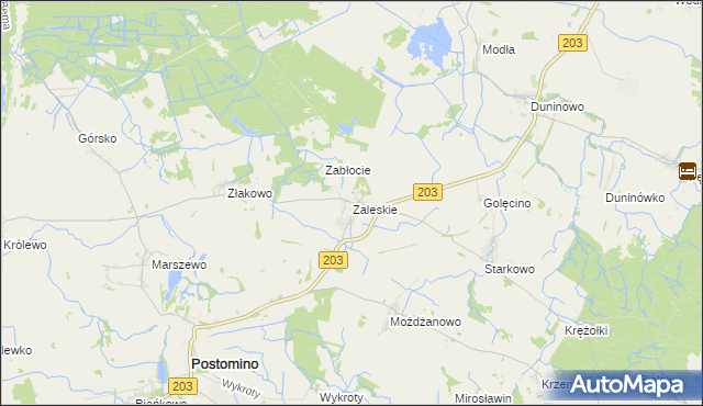 mapa Zaleskie gmina Ustka, Zaleskie gmina Ustka na mapie Targeo