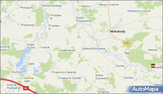 mapa Zaliwie-Brzozówka, Zaliwie-Brzozówka na mapie Targeo