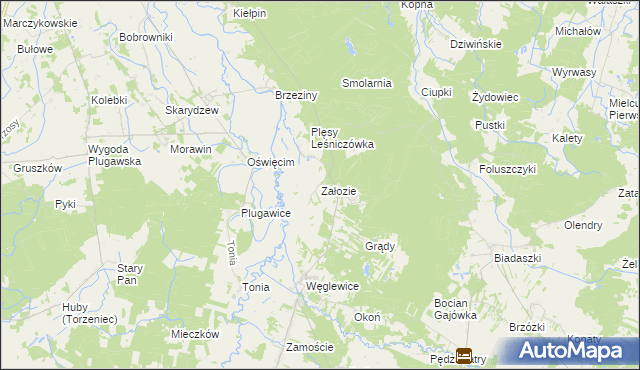 mapa Załozie, Załozie na mapie Targeo