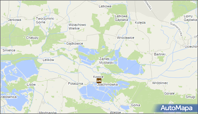 mapa Zamek Myśliwski, Zamek Myśliwski na mapie Targeo