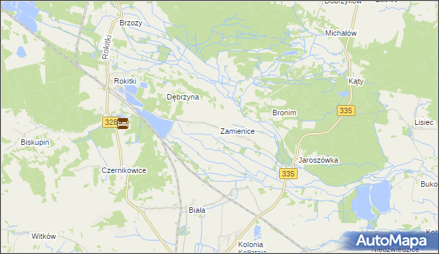 mapa Zamienice, Zamienice na mapie Targeo