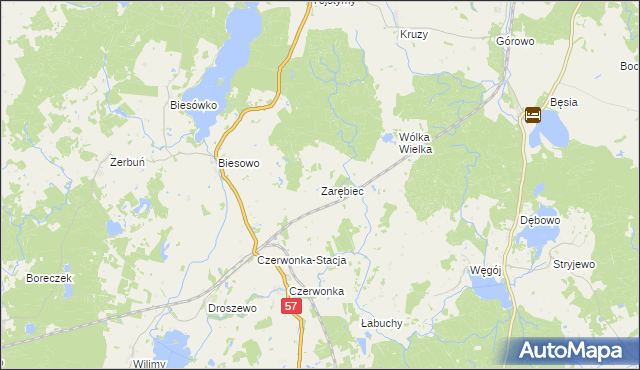 mapa Zarębiec, Zarębiec na mapie Targeo