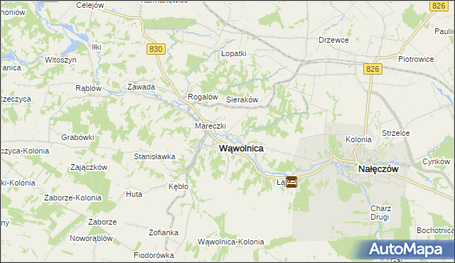 mapa Zarzeka gmina Wąwolnica, Zarzeka gmina Wąwolnica na mapie Targeo