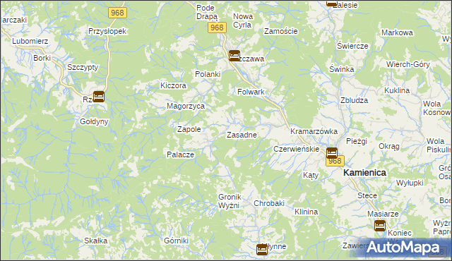 mapa Zasadne, Zasadne na mapie Targeo