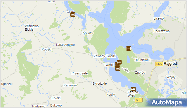 mapa Zawady-Tworki, Zawady-Tworki na mapie Targeo