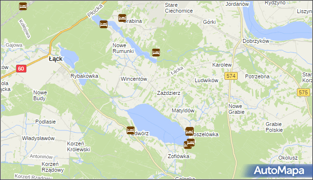 mapa Zaździerz, Zaździerz na mapie Targeo