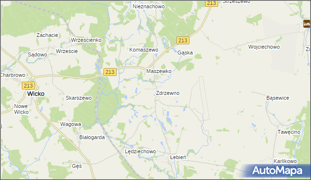 mapa Zdrzewno, Zdrzewno na mapie Targeo