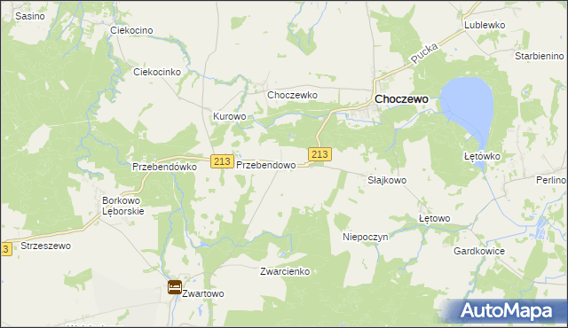 mapa Żelazno gmina Choczewo, Żelazno gmina Choczewo na mapie Targeo