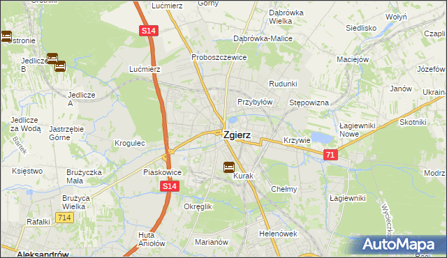 mapa Zgierz, Zgierz na mapie Targeo