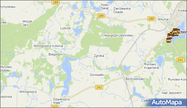 mapa Zgniłka, Zgniłka na mapie Targeo
