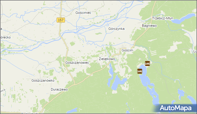 mapa Zielątkowo gmina Drezdenko, Zielątkowo gmina Drezdenko na mapie Targeo