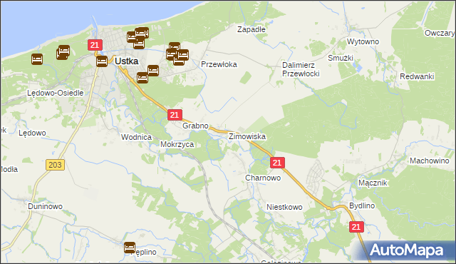 mapa Zimowiska, Zimowiska na mapie Targeo