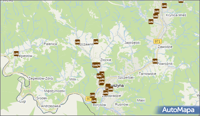 mapa Złockie, Złockie na mapie Targeo