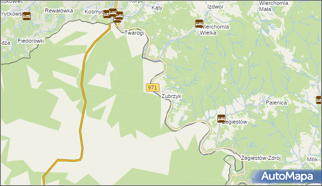 mapa Zubrzyk, Zubrzyk na mapie Targeo