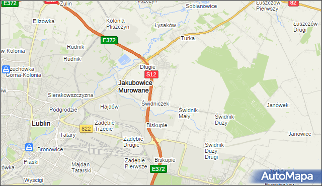 mapa Biskupie-Kolonia gmina Wólka, Biskupie-Kolonia gmina Wólka na mapie Targeo