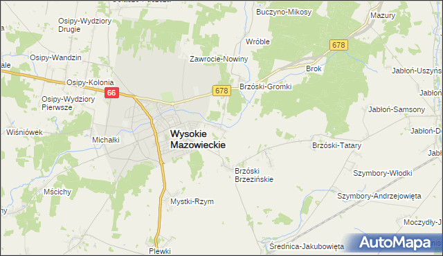 mapa Brzóski-Falki, Brzóski-Falki na mapie Targeo