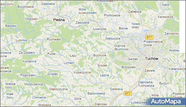 mapa Buchcice, Buchcice na mapie Targeo