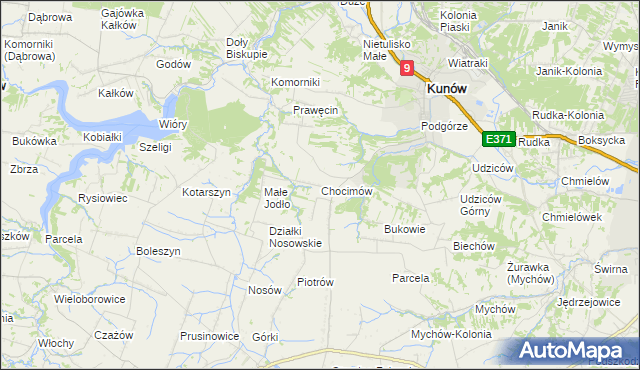 mapa Chocimów, Chocimów na mapie Targeo