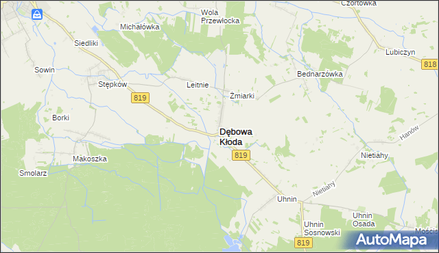 mapa Dębowa Kłoda, Dębowa Kłoda na mapie Targeo