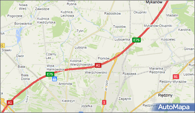 mapa Florków, Florków na mapie Targeo