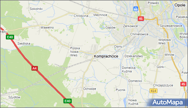 mapa Komprachcice, Komprachcice na mapie Targeo