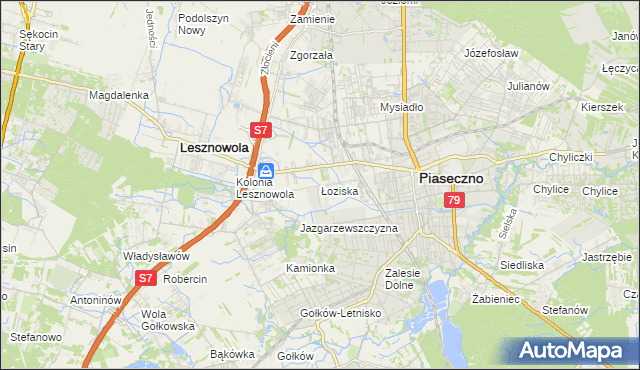 mapa Łoziska, Łoziska na mapie Targeo