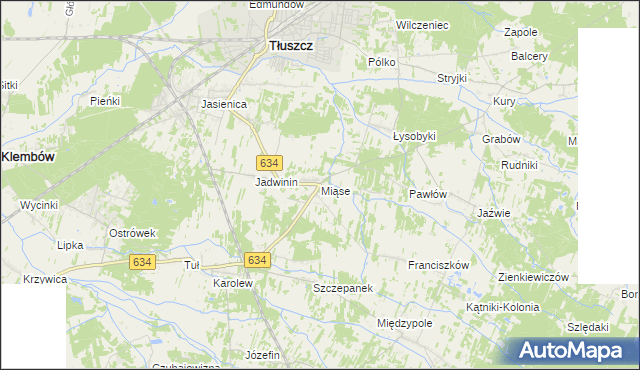 mapa Miąse, Miąse na mapie Targeo