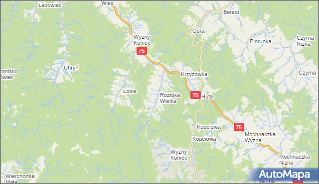 mapa Roztoka Wielka, Roztoka Wielka na mapie Targeo