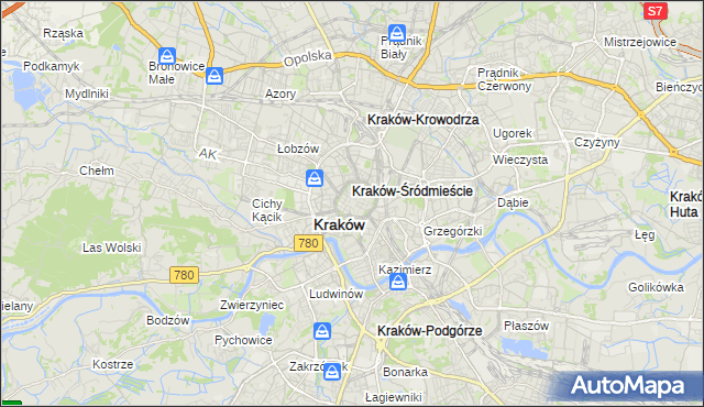 mapa Stare Miasto gmina Kraków, Stare Miasto gmina Kraków na mapie Targeo