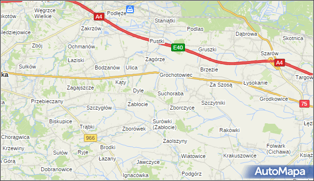 mapa Suchoraba, Suchoraba na mapie Targeo