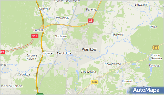 mapa Wasilków, Wasilków na mapie Targeo