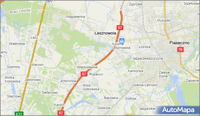 mapa Wilcza Góra gmina Lesznowola, Wilcza Góra gmina Lesznowola na mapie Targeo